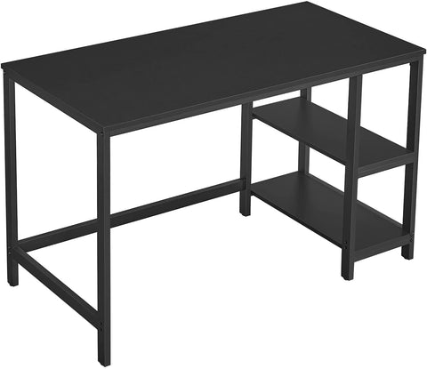 Rootz Desk - Computer Table - Office Table - Storage Space - Industrial - Processed Wood - Steel - Black - 120 x 60 x 75 cm