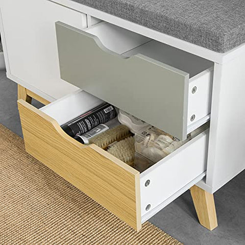 Rootz Halschoen - Bankschoen - Kastschoen - Rek met 1 Kast en 2 Laden, B80 x D38 x H51cm