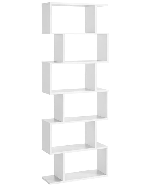 Rootz Bookcase - Shelf with 6 levels - Floor standing shelf - Office shelf - Living room, bedroom and office - White - (24 x 70 x 190.5 cm)