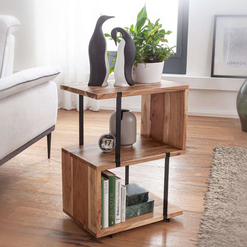 Rootz Industrial side table - Natural acacia solid wood - Coffee table - Side tables