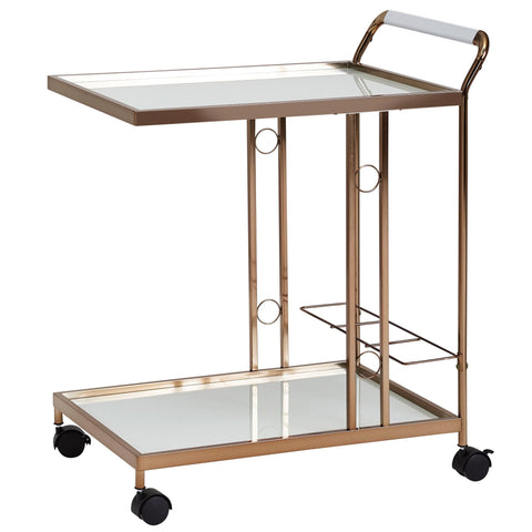 Rootz Kitchen trolley - Serving trolley - Kitchen trolley - Side table on wheels - Tea wahen - Glass - Gold