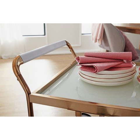 Rootz Kitchen trolley - Serving trolley - Kitchen trolley - Side table on wheels - Tea wahen - Glass - Gold