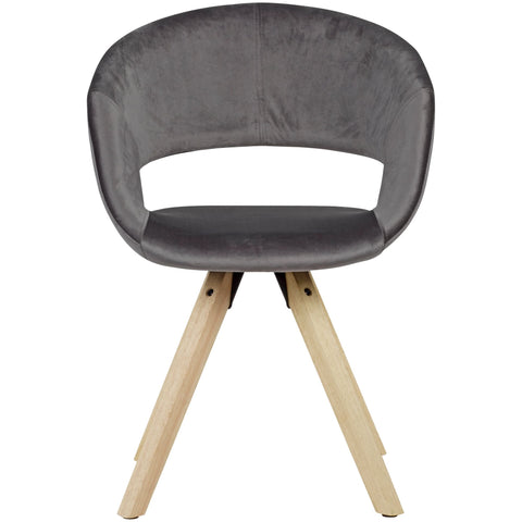 Rootz Dining Chair - Dark Gray Velvet - Modern - Kitchen Chair with Backrest - Upholstered - Max Load 110kg