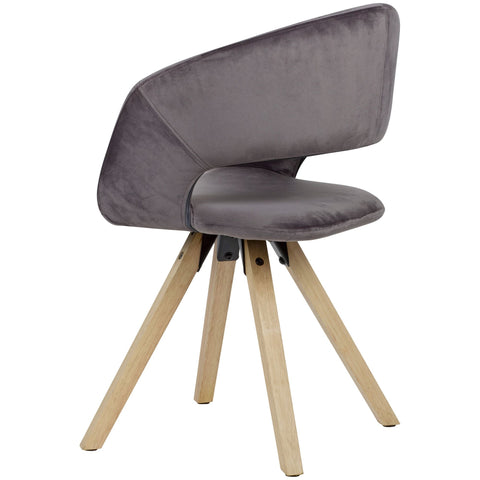 Rootz Dining Chair - Dark Gray Velvet - Modern - Kitchen Chair with Backrest - Upholstered - Max Load 110kg