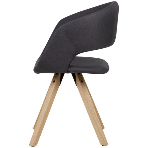 Rootz Dining Chair - Black Fabric - Solid Wood Retro - Kitchen Chair with Backrest - Upholstered - Max Load 110kg