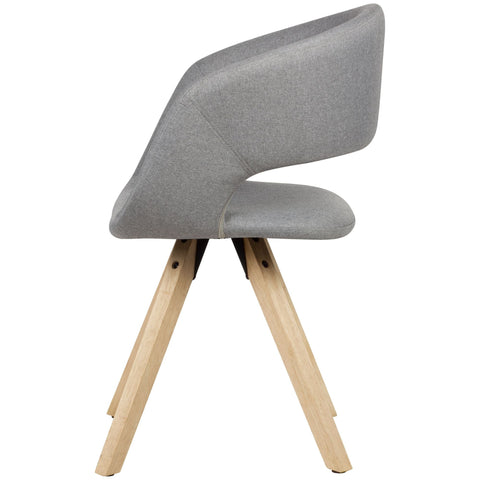 Rootz Dining Chair - Light Gray Fabric - Solid Wood Retro - Kitchen Chair with Backrest - Upholstered - Max Load 110kg