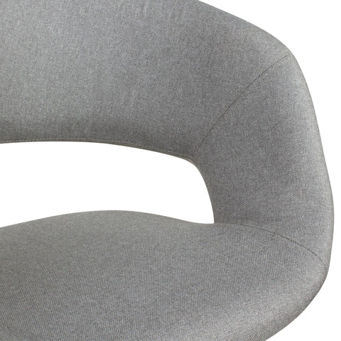 Rootz Dining Chair - Light Gray Fabric - Solid Wood Retro - Kitchen Chair with Backrest - Upholstered - Max Load 110kg
