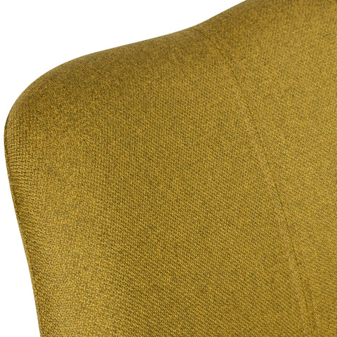 Rootz Bar Stools - Curry/Black - Design Fabric Bar Chairs - Solid Wood Scandinavian (2 Pieces) - Set of 2 Counter Stools with Backrest - Seat Height 77cm