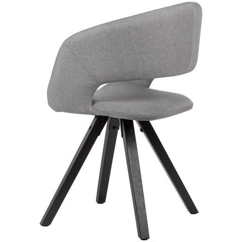 Rootz Dining Chair - Light Gray Fabric with Black Legs - Retro Style - Kitchen Chair with Backrest - Upholstered - Max Load 110kg