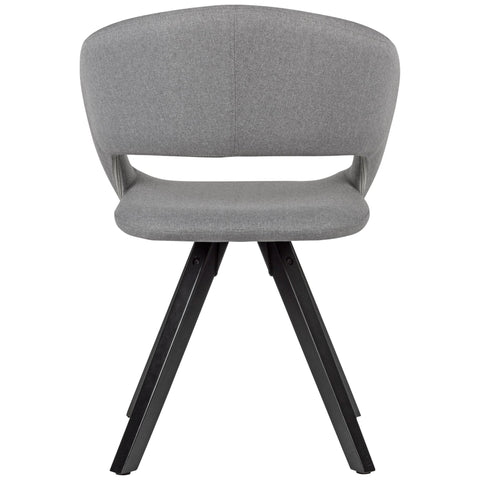 Rootz Dining Chair - Light Gray Fabric with Black Legs - Retro Style - Kitchen Chair with Backrest - Upholstered - Max Load 110kg