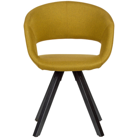 Rootz Dining Room Chair - Curry Fabric with Black Legs - Retro Style - Kitchen Chair with Backrest - Upholstered - Max Load 110kg