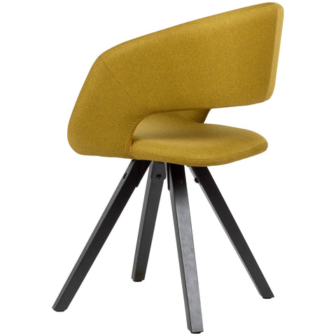 Rootz Dining Room Chair - Curry Fabric with Black Legs - Retro Style - Kitchen Chair with Backrest - Upholstered - Max Load 110kg