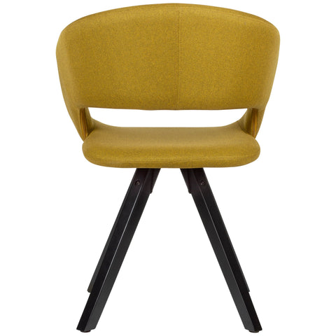Rootz Dining Room Chair - Curry Fabric with Black Legs - Retro Style - Kitchen Chair with Backrest - Upholstered - Max Load 110kg