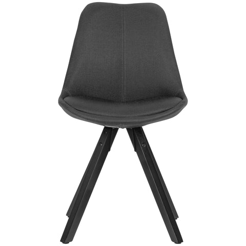 Rootz Dining Chairs - Anthracite with Black Legs - Scandinavian Style -  Set of 2 - Upholstered with Fabric Cover - Design Kitchen Chairs