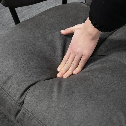 Rootz Relax Chair With Ottoman - Armchair With Footstool - Adjustable Backrest - Microfiber - Dark Gray - 78L x 91W x 103.5H cm