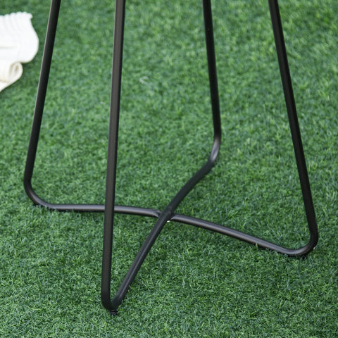Rootz Side Table - Garden Coffee Table - With Handle - Metal - Black - 46 x 56 cm