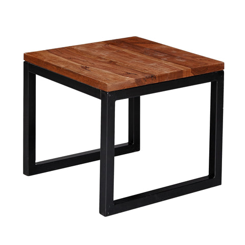 Rootz Side Table - Solid Wood Side Table - Table - Coffee Table - Coffee Table - Wood - 45 x 40 x 45 cm - Brown - Black