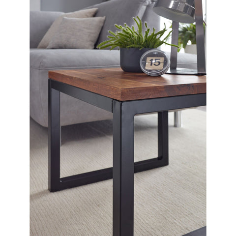 Rootz Side Table - Solid Wood Side Table - Table - Coffee Table - Coffee Table - Wood - 45 x 40 x 45 cm - Brown - Black