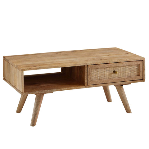 Rootz Salontafel - Massief Mangohout - Opbergruimte - Lade - 90 x 40 x 45 cm - Bruin