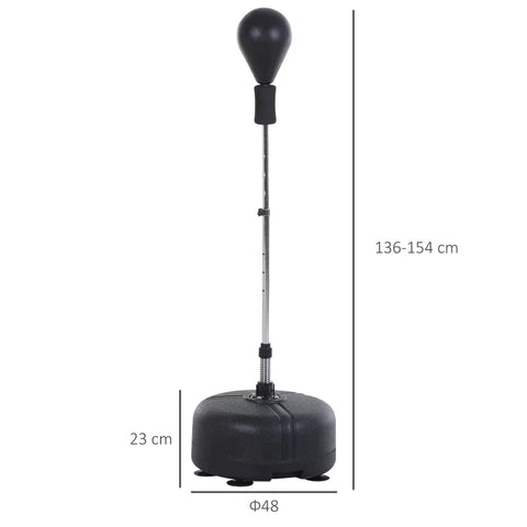 Rootz Punching Ball Set - Standing Box Training Set - Height Adjustable - 1 Pair Of Gloves - Black