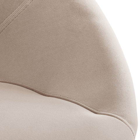 Rootz Dining Chair - Velvet Beige Kitchen Chair - Golden Legs - Shell Fabric - Metal - Upholstered Design