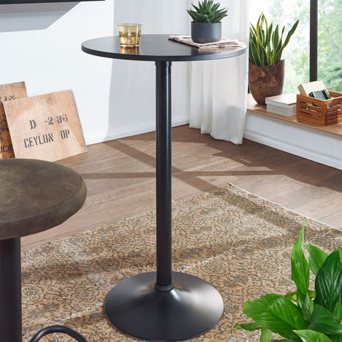 Rootz Standing Table - High Table - Bistro Table - Round Standing Table - Bar Table - Metal - Wood - Ø 60 cm - Black