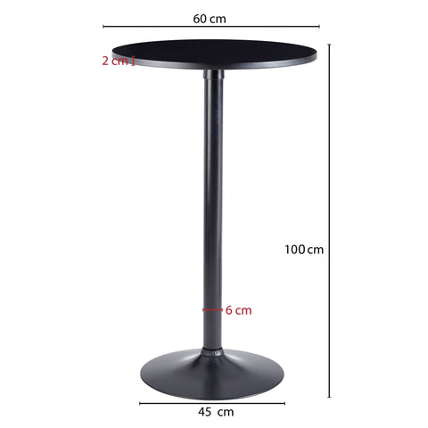 Rootz Standing Table - High Table - Bistro Table - Round Standing Table - Bar Table - Metal - Wood - Ø 60 cm - Black