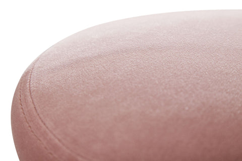 Rootz Kruk - Rugleuningvrij, verstelbare hoogte 58-79 cm - Keukenkruk stof-metaal design - fluweelroze 