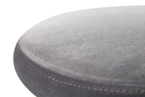 Rootz Bar Stool - Dark Gray - Backrest-Free - Kitchen Stool Fabric-Metal Design - Velvet - Adjustable Height 58-79 cm