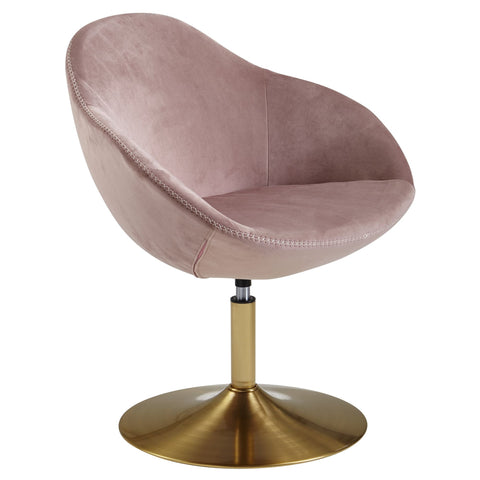 Rootz Lounge chair - Relax Armchair - Armchair - Office chair - Bucket seat - Velvet - Pink - Gold