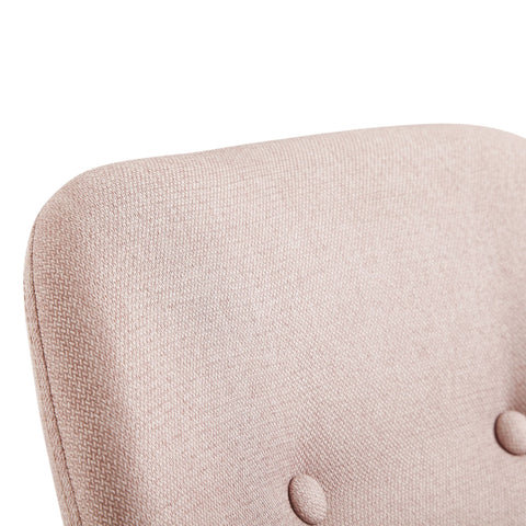 Rootz Rocking Chair - Relax Chair - Fauteuil - Relax Fauteuil - Schommelfunctie - Stof - IJzer - Hevea Massief Hout - Lichtgrijs/Roze/Donkergrijs