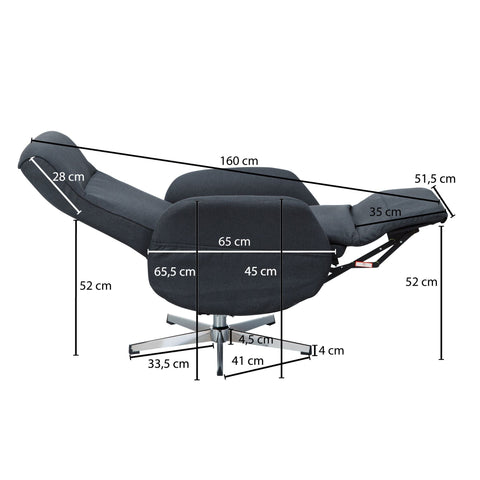 Rootz Relax Sessel - Massagesessel - Massagefunktion - Stoff - Liegefunktion - Hellgrau - Fernbedienung - Massage