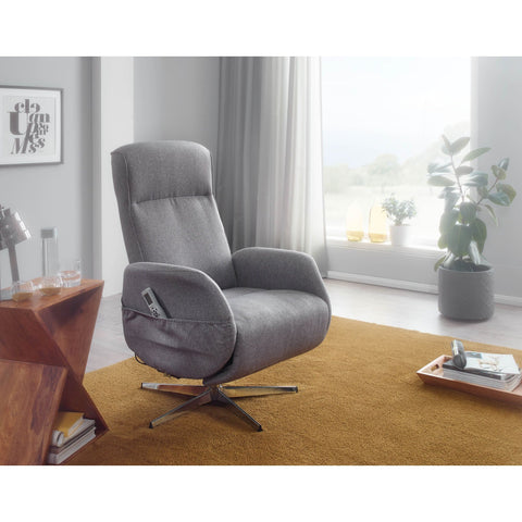 Rootz Relax Sessel - Massagesessel - Massagefunktion - Stoff - Liegefunktion - Hellgrau - Fernbedienung - Massage
