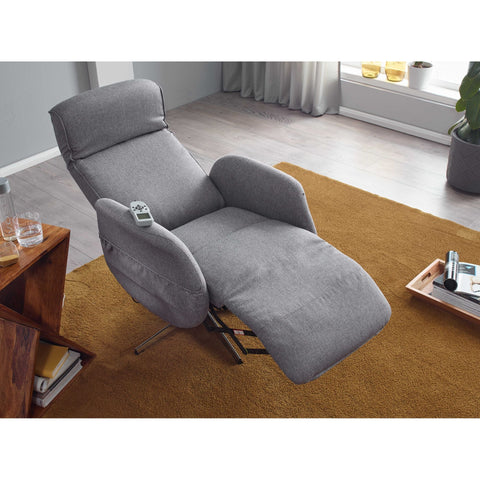 Rootz Relax Sessel - Massagesessel - Massagefunktion - Stoff - Liegefunktion - Hellgrau - Fernbedienung - Massage