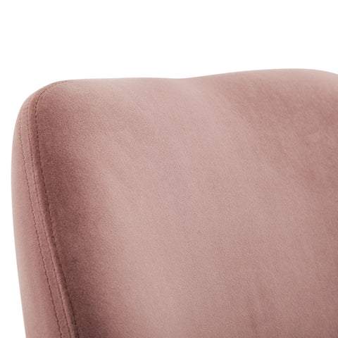 Rootz Dining Chair with Gold Legs - Pink Velvet - Fabric Shell Chair - Design Upholstered Chair for Dining Room