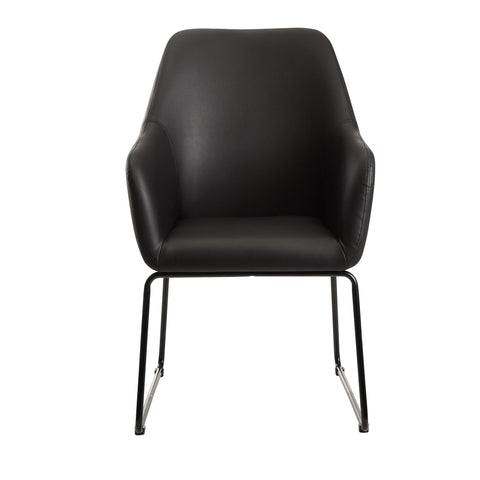 Rootz Dining room chair - Kitchen chair - Chair - Armchair - Artificial leather - Metal - Black