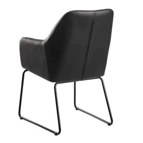 Rootz Dining room chair - Kitchen chair - Chair - Armchair - Artificial leather - Metal - Black