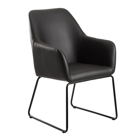 Rootz Dining room chair - Kitchen chair - Chair - Armchair - Artificial leather - Metal - Black
