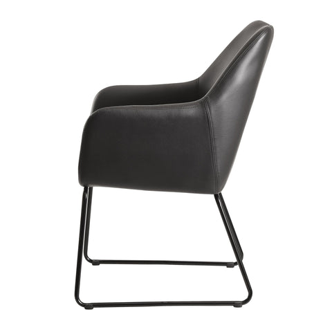 Rootz Dining room chair - Kitchen chair - Chair - Armchair - Artificial leather - Metal - Black