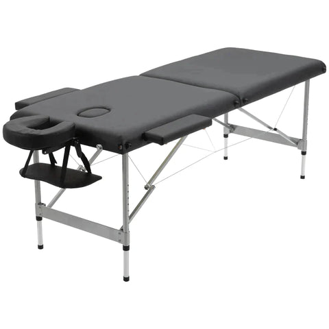 Rootz Massage Table - Folding Massage Table - Mobile Massage Table - Including Face Opening - Armrests - Hand Rests - Black - 186 cm x 71 cm x 83 cm