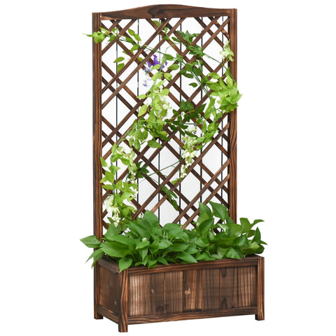 Rootz Planter - Tuinbak - Verhoogd - Klimrek - Vurenhout - Bruin - 60 x 30 x 122,5 cm