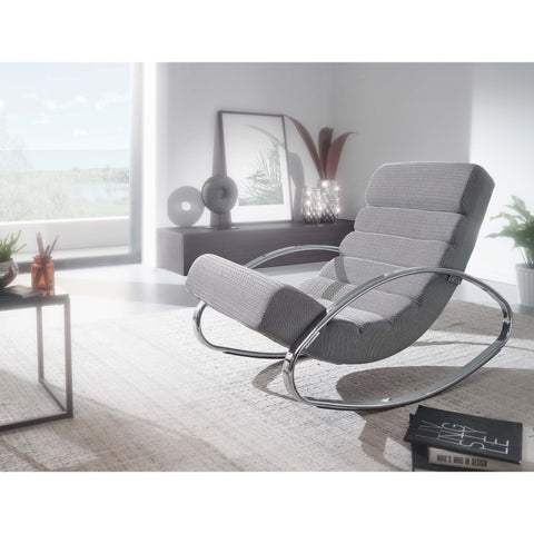 Rootz Relax armchair - Lounge chair - Rocking chair - Tumbler function - Armchair - Swinging Lounger - Lounger - Light gray - Silver - Upholstered