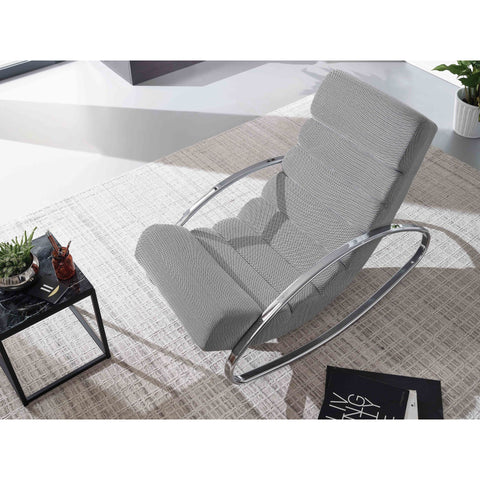 Rootz Relax armchair - Lounge chair - Rocking chair - Tumbler function - Armchair - Swinging Lounger - Lounger - Light gray - Silver - Upholstered