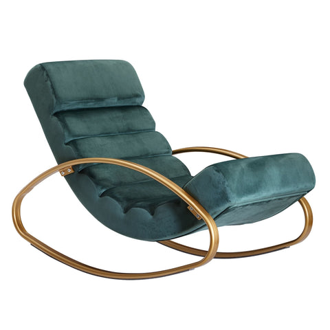 Rootz Relaxstoel - Loungestoel - Schommelstoel - Tuimelfunctie - Fauteuil - Schommelstoel - Ligstoel - Groen/Blauw/Roze - Goud - Fluweel
