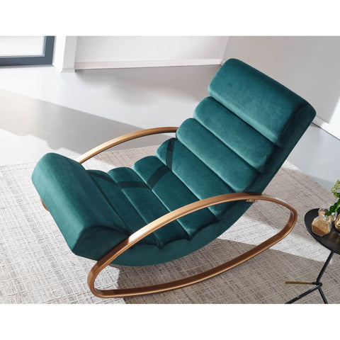 Rootz Relaxstoel - Loungestoel - Schommelstoel - Tuimelfunctie - Fauteuil - Schommelstoel - Ligstoel - Groen/Blauw/Roze - Goud - Fluweel