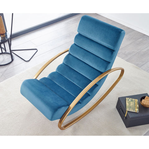 Rootz Relaxstoel - Loungestoel - Schommelstoel - Tuimelfunctie - Fauteuil - Schommelstoel - Ligstoel - Groen/Blauw/Roze - Goud - Fluweel