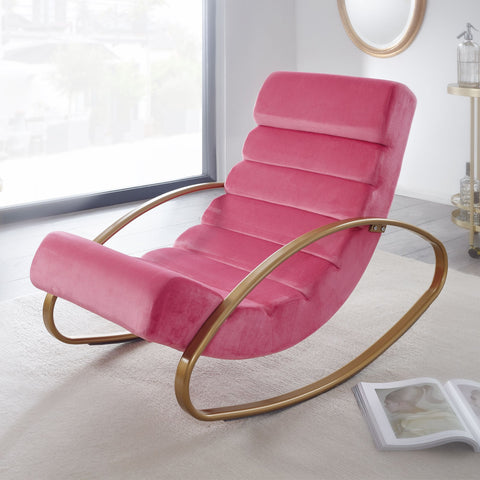 Rootz Relaxstoel - Loungestoel - Schommelstoel - Tuimelfunctie - Fauteuil - Schommelstoel - Ligstoel - Groen/Blauw/Roze - Goud - Fluweel