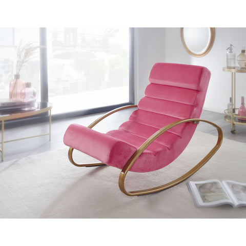 Rootz Relaxstoel - Loungestoel - Schommelstoel - Tuimelfunctie - Fauteuil - Schommelstoel - Ligstoel - Groen/Blauw/Roze - Goud - Fluweel