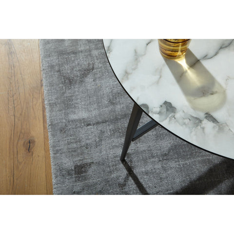 Rootz Coffee Table - Coffee Table - Coffee Tables - Round Coffee Table - Marble Look - Black - 88x37x88cm