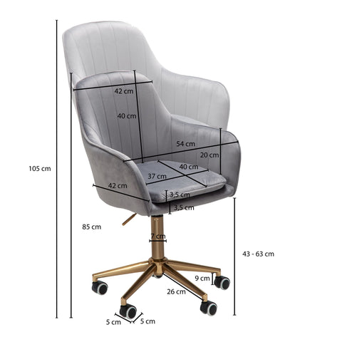 Rootz Desk Chair - Design Swivel Chair with Backrest - Height Adjustable - 120kg Work Chair - Shell Chair with Castors